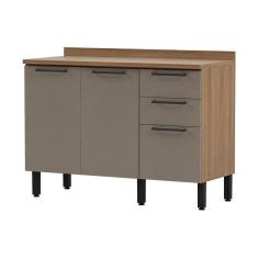 Balcão De Cozinha Com Tampo 120cm 120 Cm C/ Tampo fumê