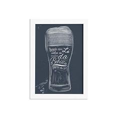 Quadro Frase Boteco Males Moldura Branca 22x32cm