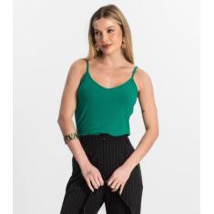 Blusa De Alça Feminina Ribana Canelada Rovitex Verde - Rovitex Básicos
