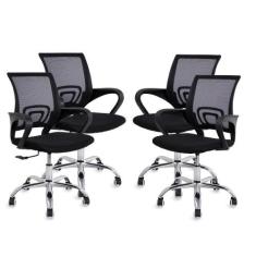 Kit 4 Cadeiras De Escritório Preta Diretor Jadel Healer