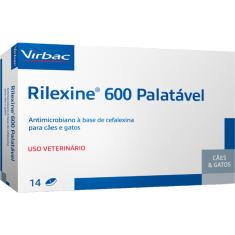 Antibiótico Virbac Rilexine Palatável para Cães e Gatos de 14 Comprimidos - 600 mg