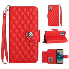 Para Nokia G22, capa carteira com alça de pulso, capa flip de couro com fecho magnético com 7 cartões e 1 compartimento para dinheiro, suporte feminino presente capa de telefone para Nokia G22 6,5