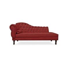 Recamier Divã Juliana 185cm com Strass - Direita Suede - Passoni Decor
