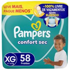 Fralda Pampers Confort Sec XG - 58 fraldas