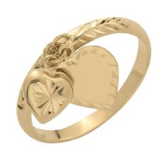 Anel de Ouro 18k com 2 Pingentes de Coração Cuore Bello - Meu Anel, 23