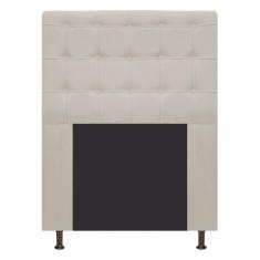 Cabeceira Dama 90 Cm Solteiro Com Botonê Suede Bege