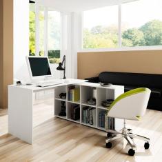 Mesa de Escritório em L Nero Branco
