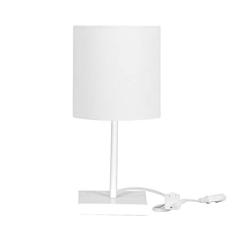 Abajur Eros Cilindrico Branco Base Toda Branca Quadrada