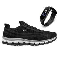 Tenis Masculino Esportivo Caminhada Leve Academia Cross Conforto + Relógio LG21-Masculino