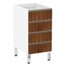 Balcão de Cozinha sem Tampo 40cm 4 Gavetas Pérola Luciane Móveis