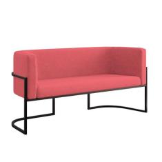 Sofá 2 Lugares com Base de Metal Preto Reforçada Recepção - B BALAQUI 
