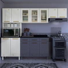 Cozinha de Aço Compacta 3 Peças 9 Portas Diamante Telasul Branco