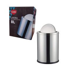 Lixeira Inox 8 Litros Basculante Banheiro Cozinha Escritório