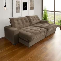 Sofá Califórnia Retrátil e Reclinável 5 Lugares 2,70m com Molas Ensaca