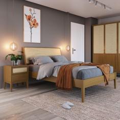 Cama de Casal Madeira Maciça Viena Artemobili Mel