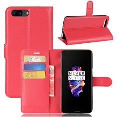 Capa carteira para OnePlus 5, capa carteira flip de couro PU premium com compartimento para cartão, suporte e fecho magnético [capa interna de TPU à prova de choque] Compatível com OnePlus 5