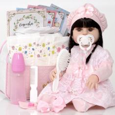 Boneca Reborn Real Linda Morena Vinil Siliconado + Enxoval - Cegonha R