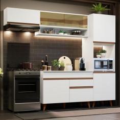 Cozinha Completa Madesa Reims 250004 com Armário e Balcão - Branco, Br
