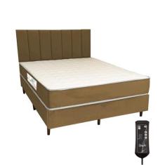Cama Box e Colchão Magnético Massageador 20cm com Cabeceira - Queen - 