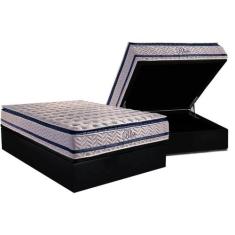 Cama Box Baú Casal: Colchão Molas MasterPocket Ensacadas Paropas Blue 