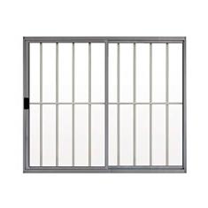 Janela de Alumínio de Correr 100x100cm 2 Folhas Grade Hale Esquadrias Brilhante