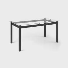 Mesa de Jantar Retangular com Tampo de Vidro 6 Lugares Tokio