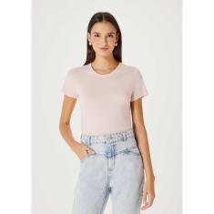 Blusa Básica Feminina Manga Curta - Bege G-Feminino