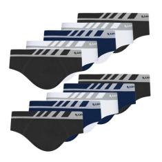 Kit Com 10 Cueca Slip Lupo Microfibra Sem Costura 691, Sortida, G