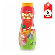 Kit C/06 Grupy Kids 2Em1 Adeus Frizz Vegano Shampoo 500ml