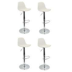 Conjunto 4 Banquetas Joly Eames Base Giratória Branco