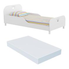 Mini Cama Realeza com colchão 150cmx70cm 100% MDF Multimóveis Branca