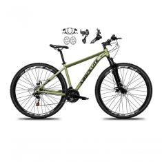 Bicicleta Aro 29 Absolute Nero 5 21v Alumínio Câmbios Shimano Freio Disco Hidráulico Garfo Suspensão - Oliva Tam.15