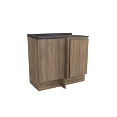 Balcão De Cozinha Canto Reto Maxxi G748 1 Porta C/ Tampo Nogal/cinzel - Kappesberg