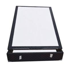 Base Box Baú Blindado Viúva AColchoes Poliéster Preto 49x128x188