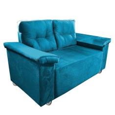 Namoradeira Yasmim dois lugares Com Braço Almofadado Turquesa