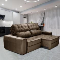 Sofa Gralha Azul America 3 Lugares Retrátil E Reclinável Marrom