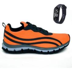 Tênis Feminino Para Academia Caminhada Sola Reta Com Relógio 22-Feminino