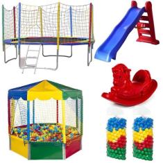 Cama Elástica Pula Pula 3,05m Resistente + Piscina de Bolinhas Oitavad