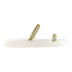 Sandália Papete Moleca Feminina Brilho Conforto 5507100, Dourado, Bran