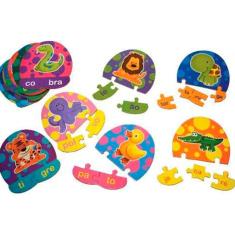 Brinquedo Educativo Quebra Cabeça Divisão Silábica 55 Peças