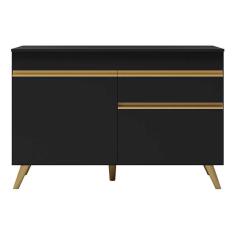 Balcão De Cozinha Para Pia 120 Cm Multimóveis 2 Portas Preto