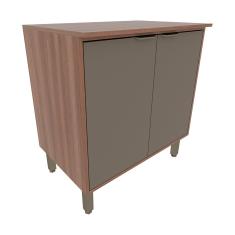 Balcão para Cooktop 80cm Louise 2 Portas Móveis Sul - Nogal/Damasco