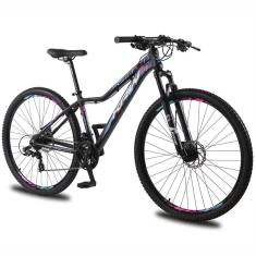 Bicicleta Aro 29 KRW Alumínio Shimano TZ 24 Velocidades Freio Hidráulico Suspensão Mountain Bike KR8-Unissex