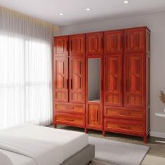 Guarda-Roupa Casal Campo Grande 10 Portas 4 Gavetas com Espelho Mel - 