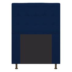 Cabeceira Estofada Dama 90 Cm Solteiro Suede Azul Marinho