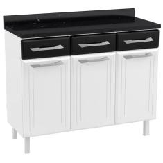 Balcão Gabinete Cozinha Aço Topázio Com Tampo