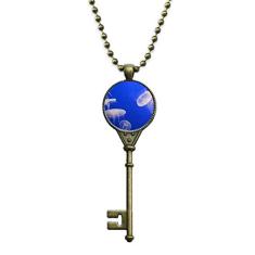 DIYthinker Colar com pingente de imagem da natureza da ciência, da natureza, da Ocean Jellyfish