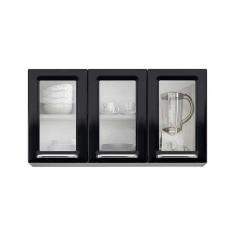Armário Aéreo de Cozinha 3 Portas com Vidro IPV3-105 Luce Itatiaia Preto