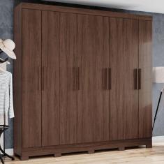 Guarda-Roupa Casal 8 Portas 4 Gavetas Castanho Hp - Briz