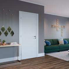 Folha de Porta de Madeira 210x90cm Espessura 3,5cm MMC Eucaplac Eucatex Branco Max